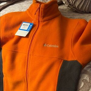 Columbia Vibrant Orange and Gray Fleece Jacket